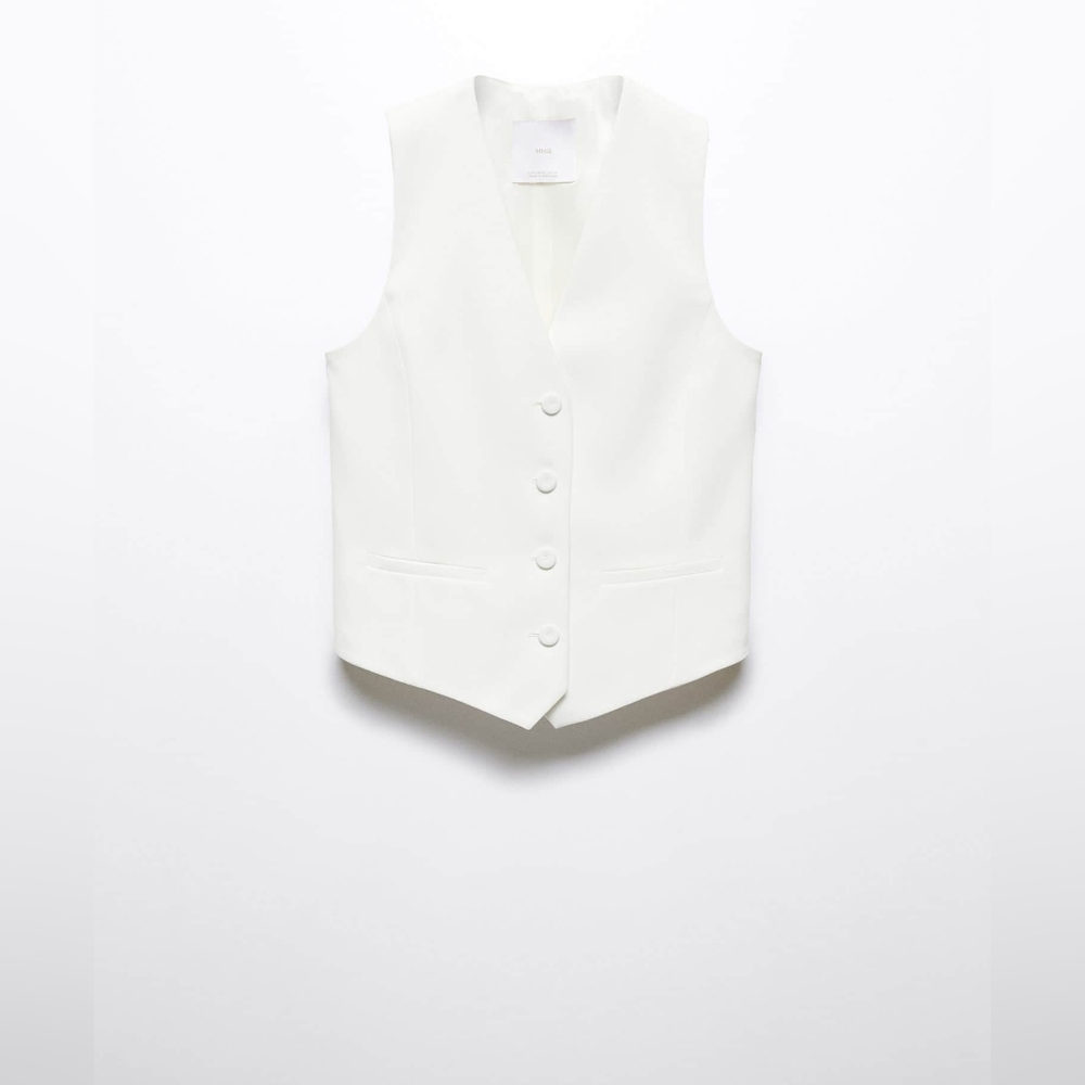 Mango suited Vest With Button off white BNWT - Picture 16 of 16